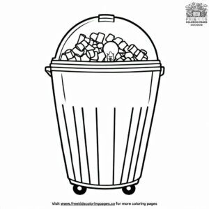 Broken light bulb in trash coloring pages