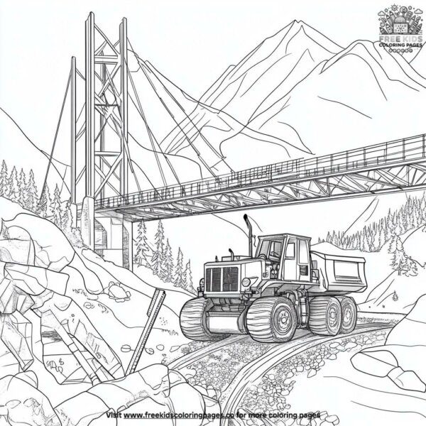 Building bridges together coloring pages