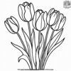 Bunch of Tulip Flowers Coloring Pages