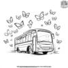 Bus with Butterflies Coloring Pages