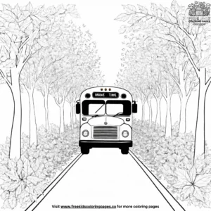 Bus with leaves coloring pages