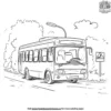 Bus with Road Signs Coloring Pages