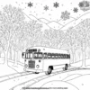 Bus with Snowflakes Coloring Pages