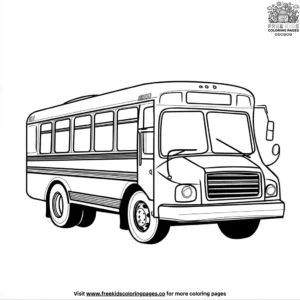 Bus with stripes coloring pages