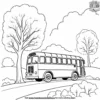 Bus with a Tree Coloring Pages