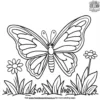 Butterfly in a Summer Garden Coloring Pages