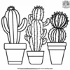 Cactus and Flowerpot Coloring Pages