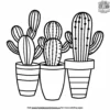 Cactus in Vase Coloring Pages