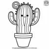 Cactus with Button Coloring Pages