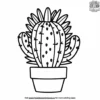 Cactus with Leaf Coloring Pages