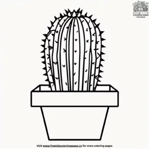 Cactus with Square Pot Coloring Pages