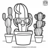 Cactus with Sunglasses Coloring Pages