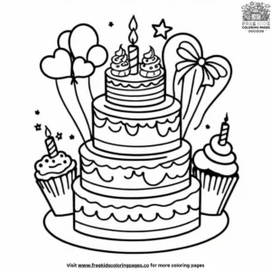 Cake Party Coloring Pages