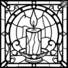 Candle Stained Glass Coloring Pages