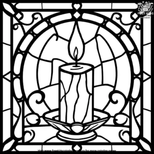 Candle stained glass coloring pages