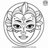 Carnival Face Paint Palette Coloring Pages