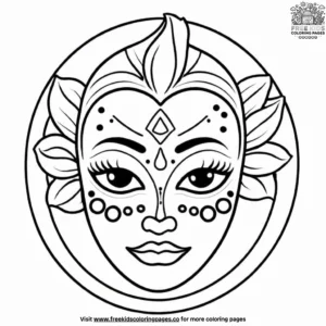 Carnival Face Paint Palette Coloring Pages