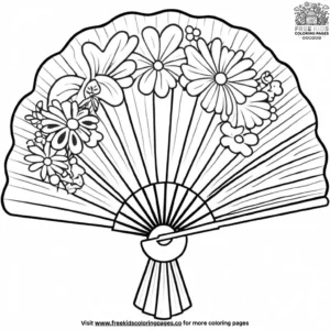 Carnival Hand Fan Coloring Pages