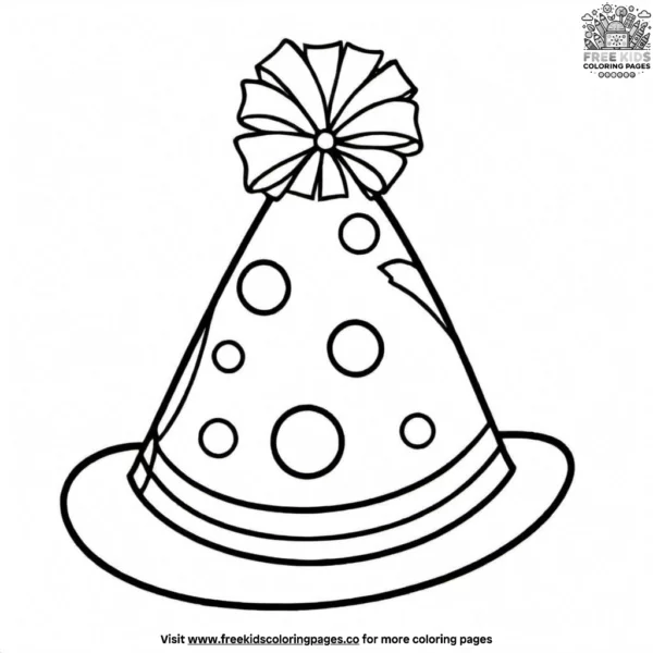 Carnival party hat coloring pages