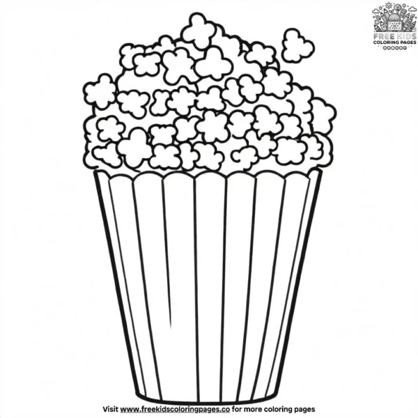 Carnival popcorn coloring pages