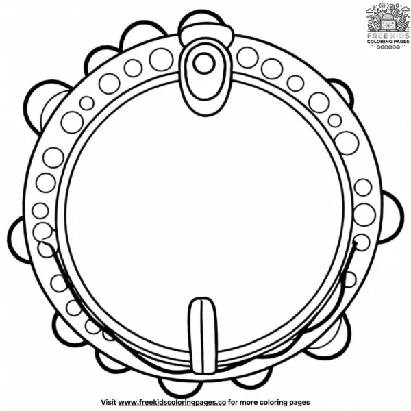 Carnival tambourine coloring pages