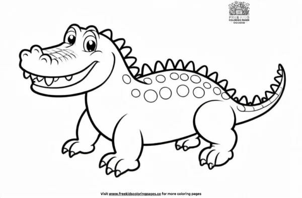 Cartoon alligator coloring pages