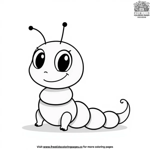 Cartoon caterpillar coloring pages