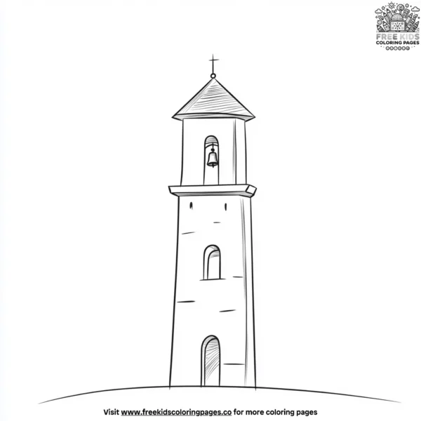 Castle bell tower coloring pages