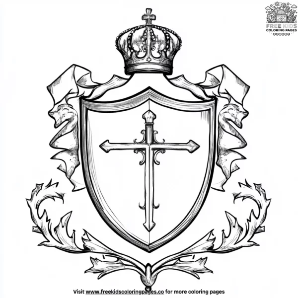 Castle coat of arms coloring pages