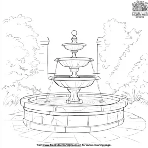 Castle Courtyard Fountain Coloring Pages