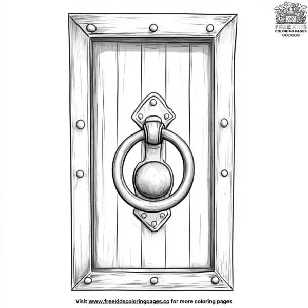 Castle door handle coloring pages