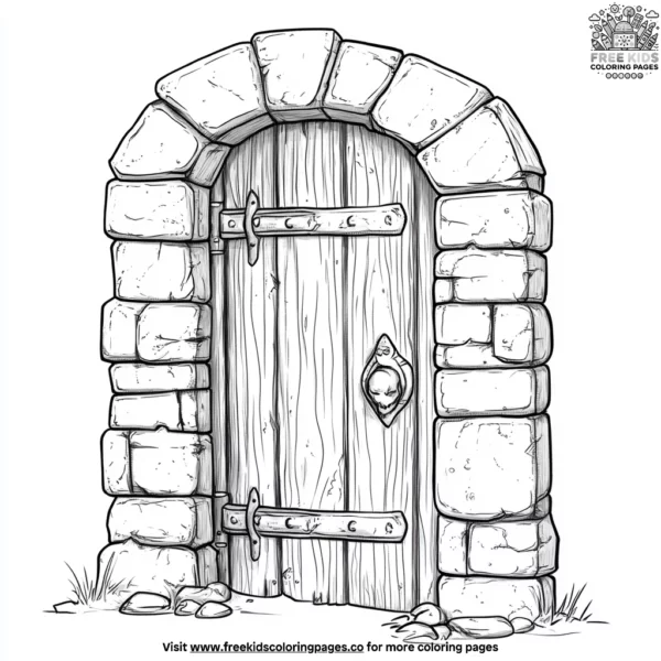 Castle dungeon door coloring pages