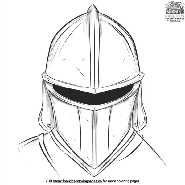 Castle guard’s helmet coloring pages