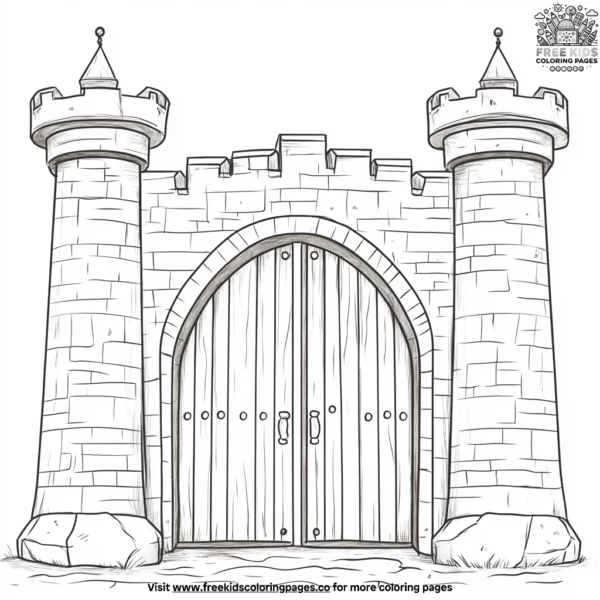 Castle iron gate coloring pages (2)