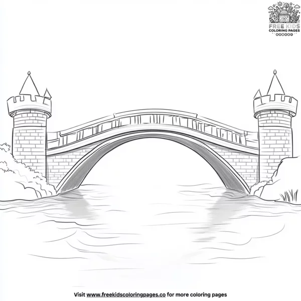 Castle moat bridge coloring pages