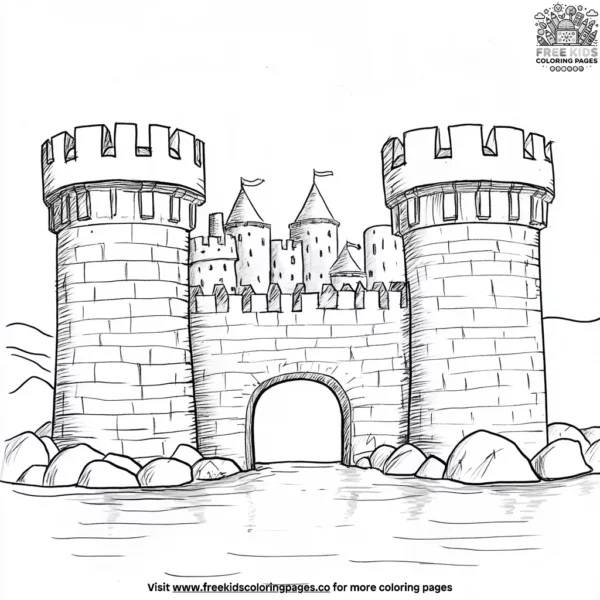 Castle moat coloring pages