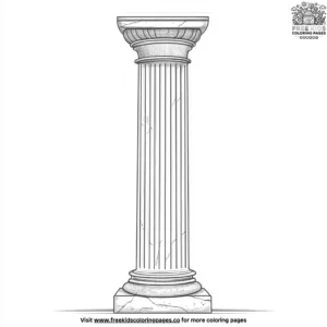 Castle Stone Column Coloring Pages