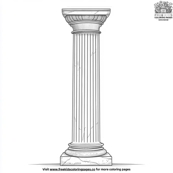 Castle stone column coloring pages