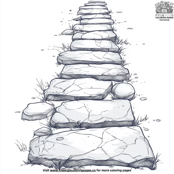 Castle stone path coloring pages