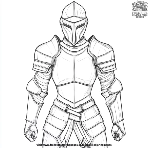 Castle suit of armor coloring pages