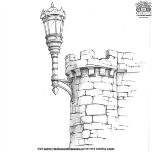 Castle Torch Holder Coloring Pages