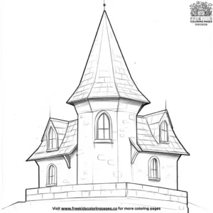 Castle Tower Roof Coloring Pages