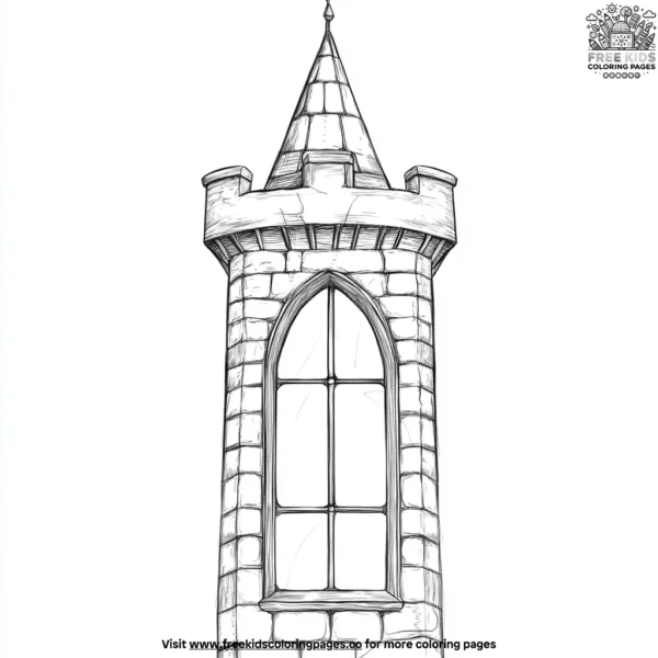 Castle tower window coloring pages