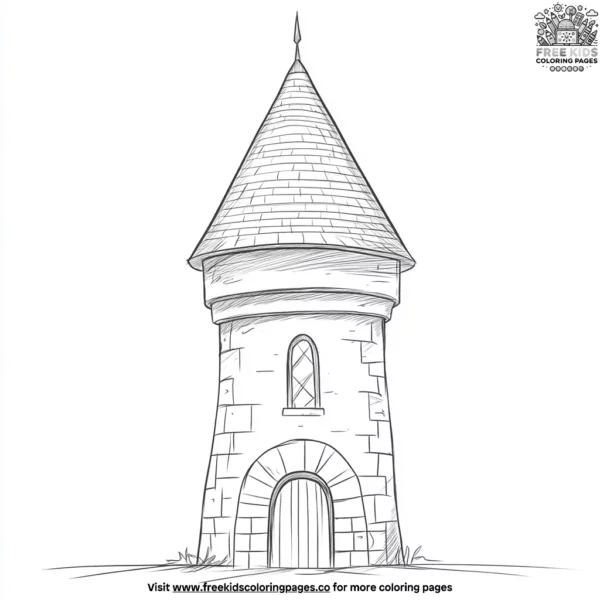 Castle turret coloring pages