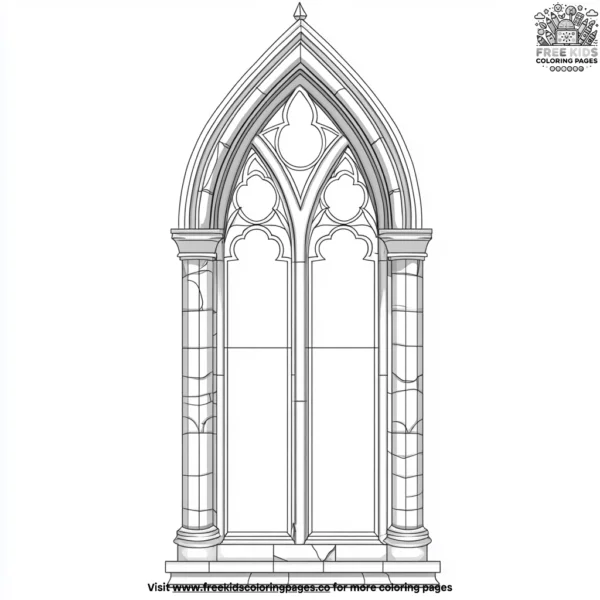 Castle window coloring pages