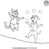 Cat And Dog At The Circus Coloring Pages