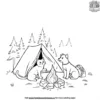 Cat And Dog Camping Coloring Pages