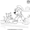 Cat And Dog Chef Coloring Pages