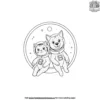 Cat And Dog In Space Coloring Pages