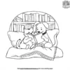 Cat And Dog Reading Coloring Pages